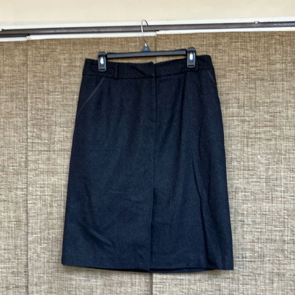 Vintage 90s Nine & Company wool pencil skirt asphalt grey